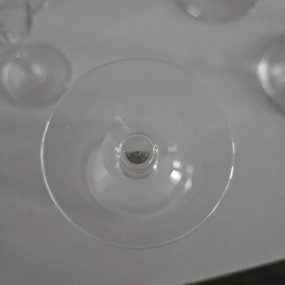 LIBBEY Rock Sharpe Etched Floral Crystal 4 oz Stemmed Glasses | x 9